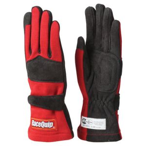 RACEQUIP #355012RQP Gloves Double Layer Small Red SFI