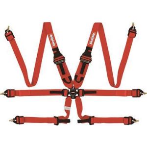 RACEQUIP #855015RQP 6pt Harness Camlock P/D HNR Red FIA