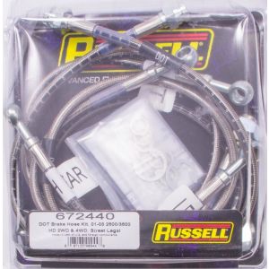 RUSSELL #672440 S/S Brake Line Kit 01-06 GM HD Trucks