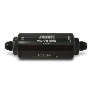 RUSSELL #750601 6AN 10 Micron Gas Filter Male In/Out Black
