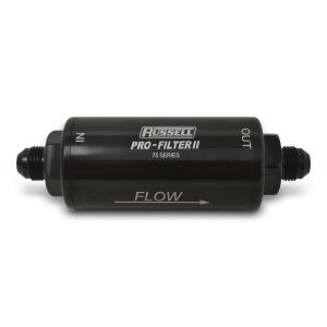 RUSSELL #750801 8AN 10 Micron Gas Filter Male In/Out Black