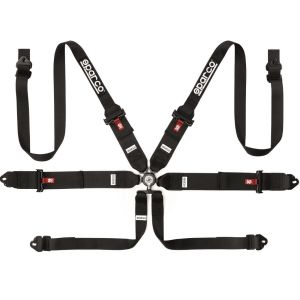 SPARCO #04818RH1NR Harness 6-Pt 3in to 2in Hans Steel Black