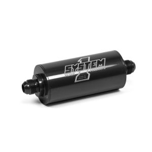 SYSTEM ONE #201-203408B Inline Fuel FIlter - #8 Billet - Black