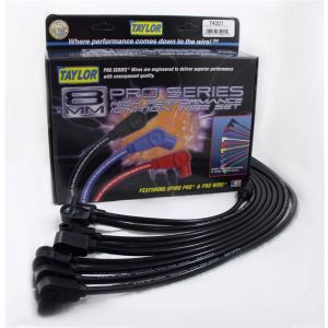 TAYLOR/VERTEX #74001 Spiro Pro Custom 8 Cyl Plug Wire Set Black