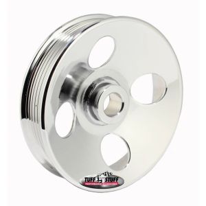 TUFF-STUFF #8487A Type II Power Steering Pulley 6 Groove Chrome