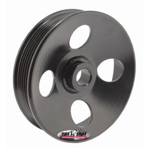 TUFF-STUFF #8487B Type II Power Steering Pulley 6 Groove Black