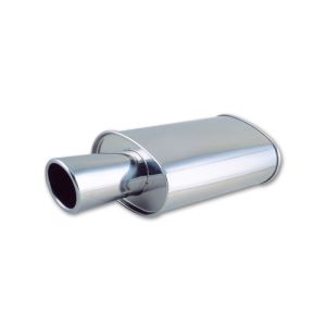 VIBRANT PERFORMANCE #1046 STREETPOWER Oval Muffler w/ 4in Round Angle Cut