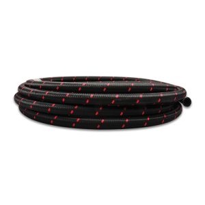 VIBRANT PERFORMANCE #11984R 5ft Roll -4 Black Red Ny lon Braided Flex Hose