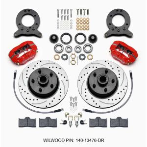 WILWOOD #140-13476-DR Front Disc Brake Kit Blk 65-59 Mustang Hub/Rotor