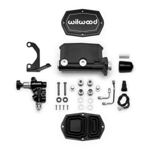 WILWOOD #261-14963-BK Master Cylinder Tandem w / Brkt Prop Valve 1in