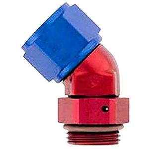 XRP-XTREME RACING PROD. #974506 6AN FM Swivel 45Deg 6AN ORB Forged Alum Red/Blue
