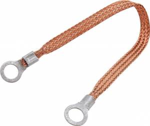 ALLSTAR PERFORMANCE #ALL76330-9 Copper Ground Strap 9in w/ 3/8in Ring Terminals